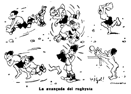 La avançada del rugbysta, by Arturo Moreno