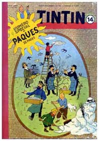 Tintin, easter cover, by Hergé